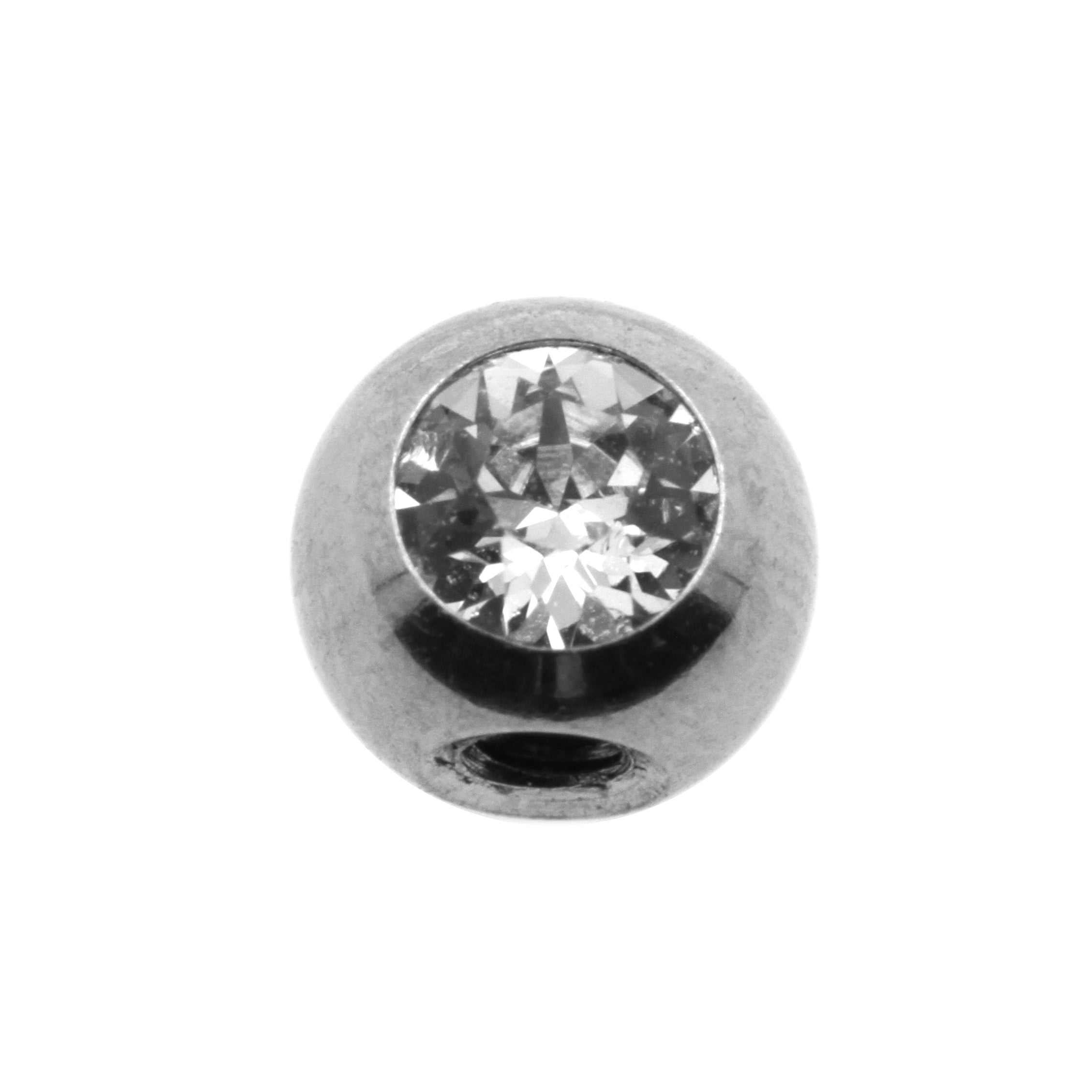 Surgical Steel Jewelled Threaded Ball - 90 Degrees Clear