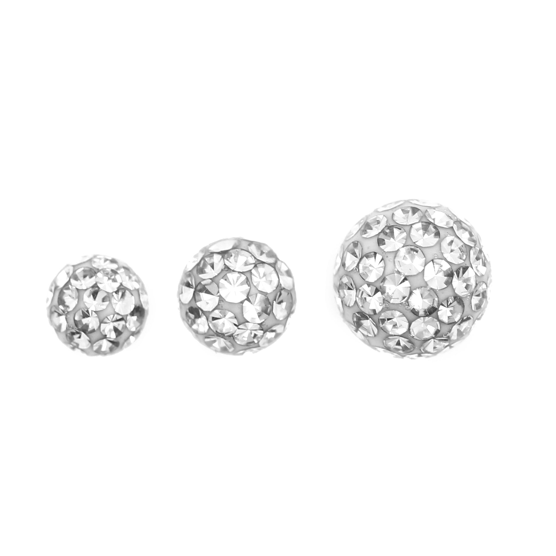 Surgical Steel Multi Jewelled Ball Clear