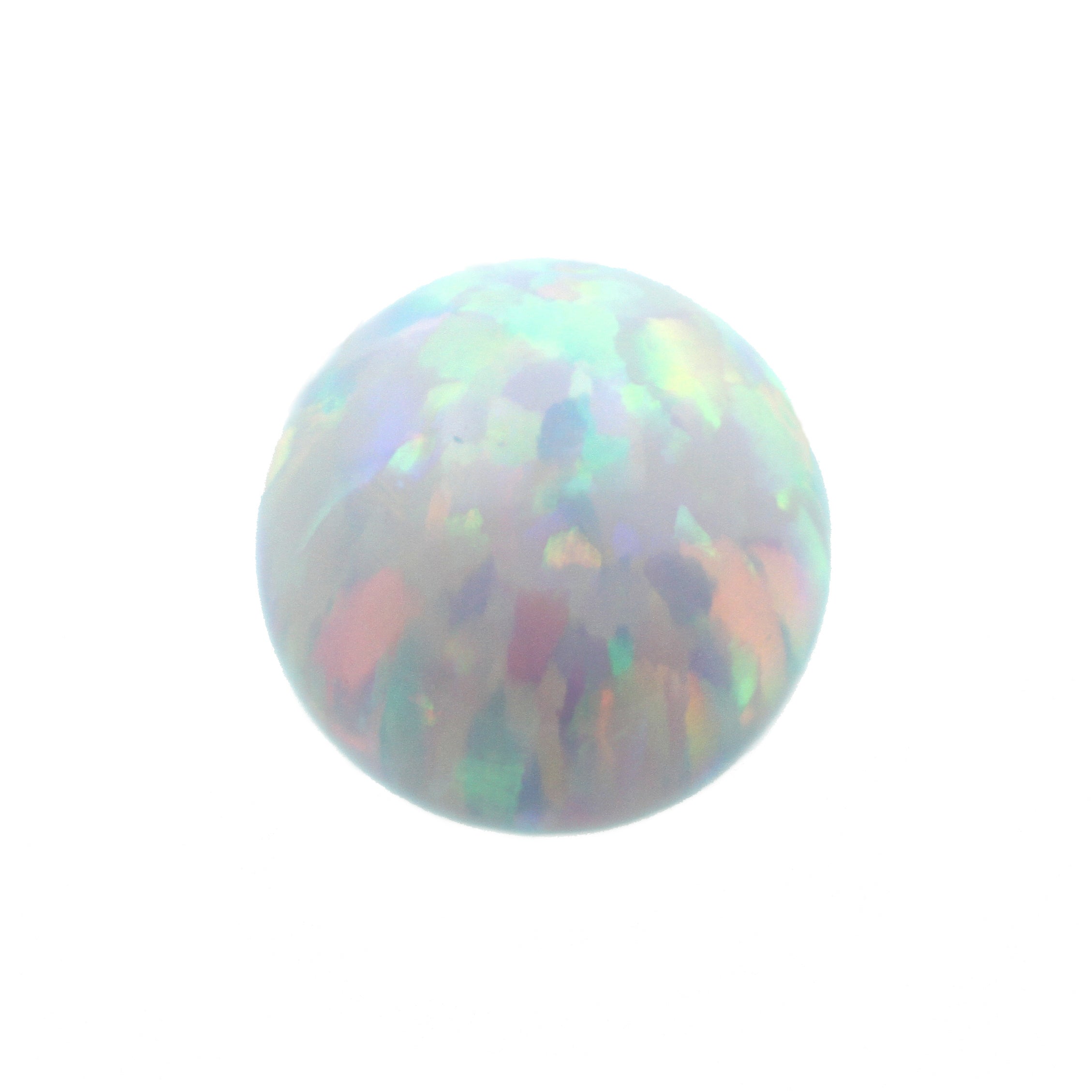 Synthetic Stone Threaded Opal Ball White Opal