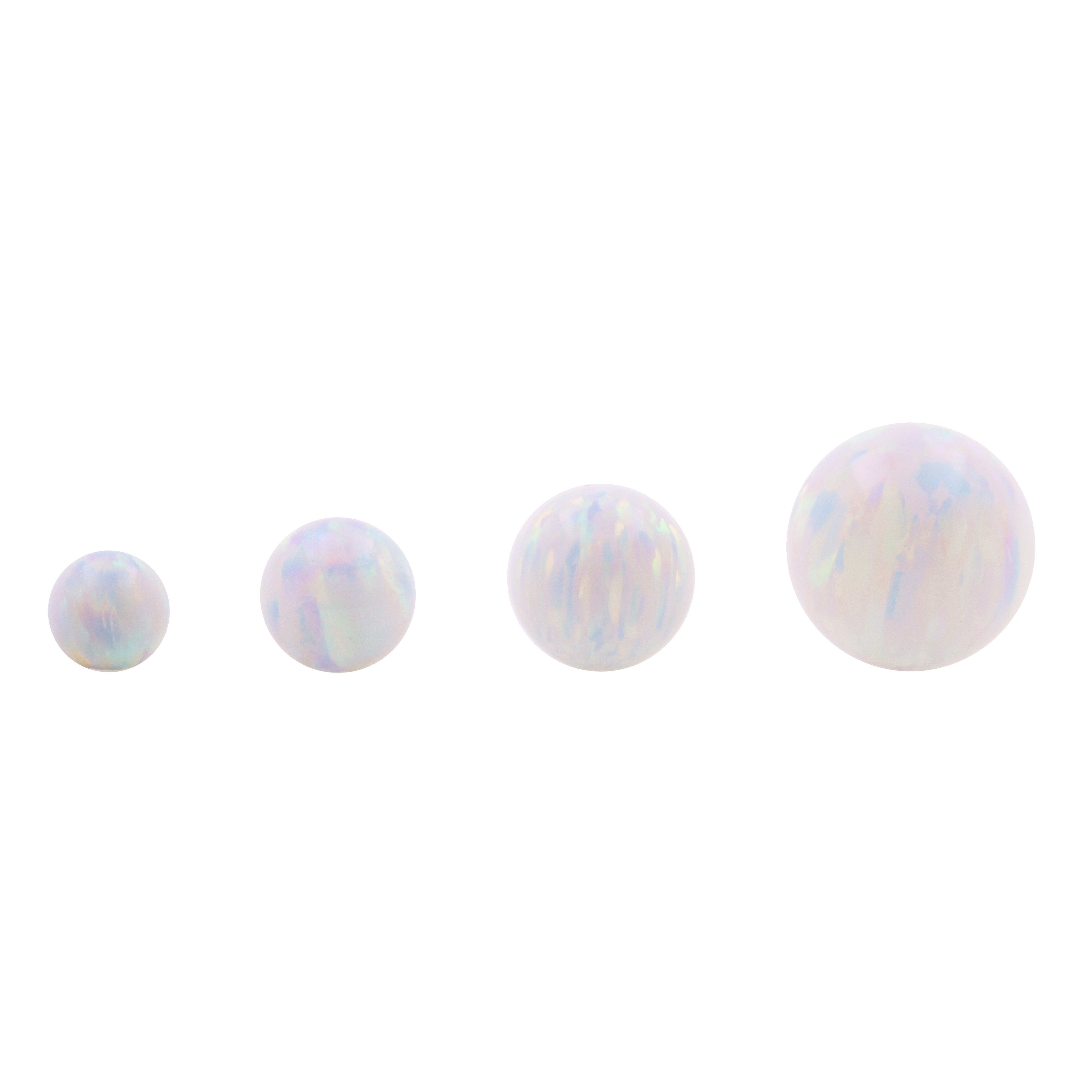 Synthetic Stone Threaded Opal Ball White Opal