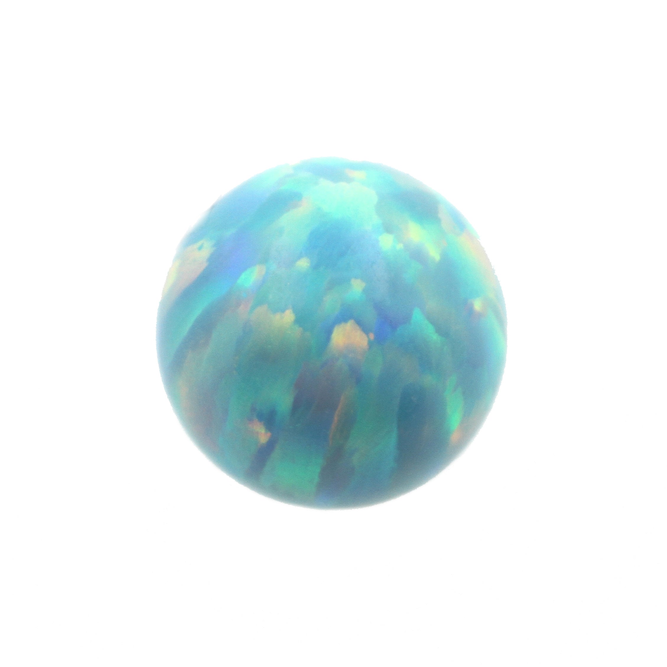 Synthetic Stone Threaded Opal Ball Light Green Opal