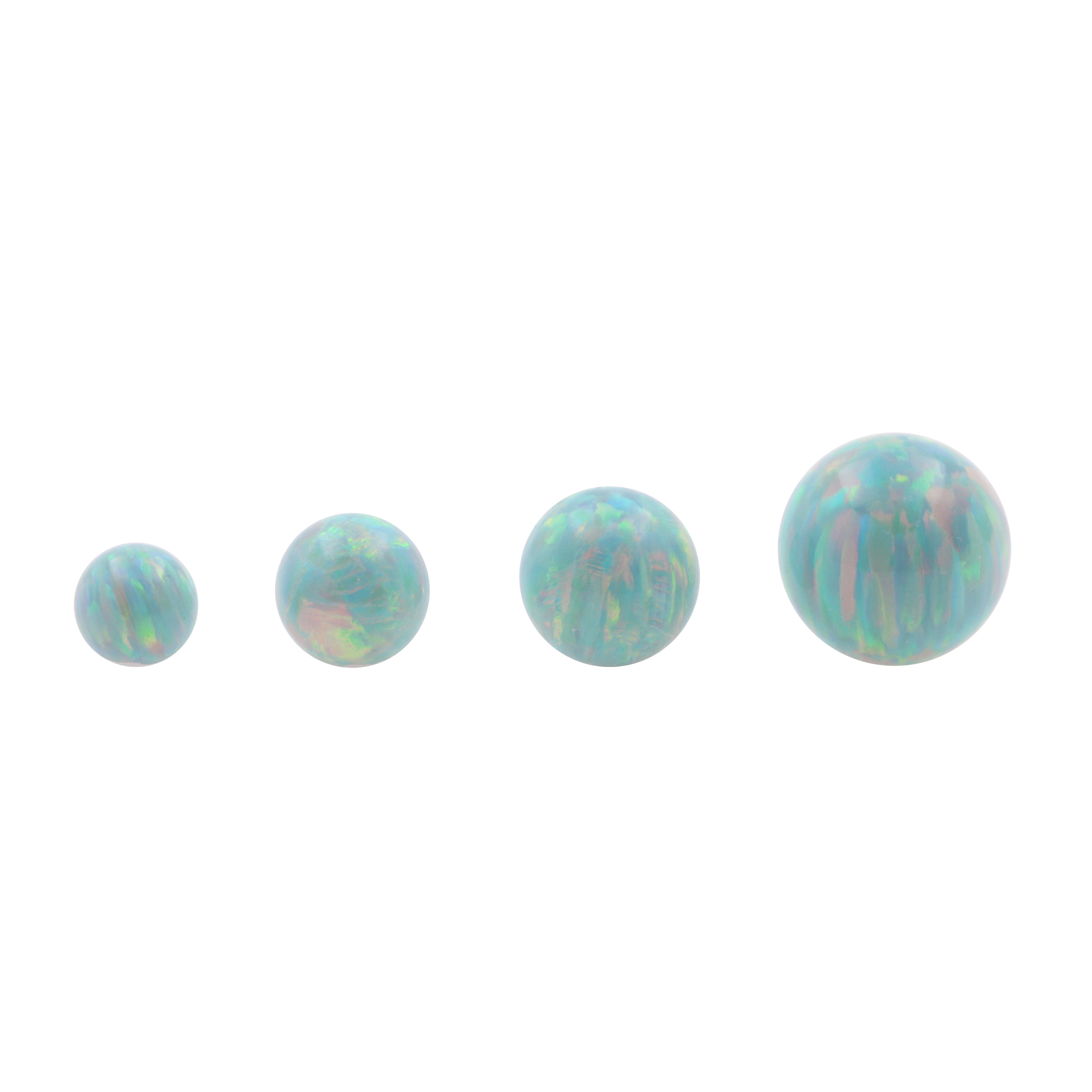 Synthetic Stone Threaded Opal Ball Light Green Opal