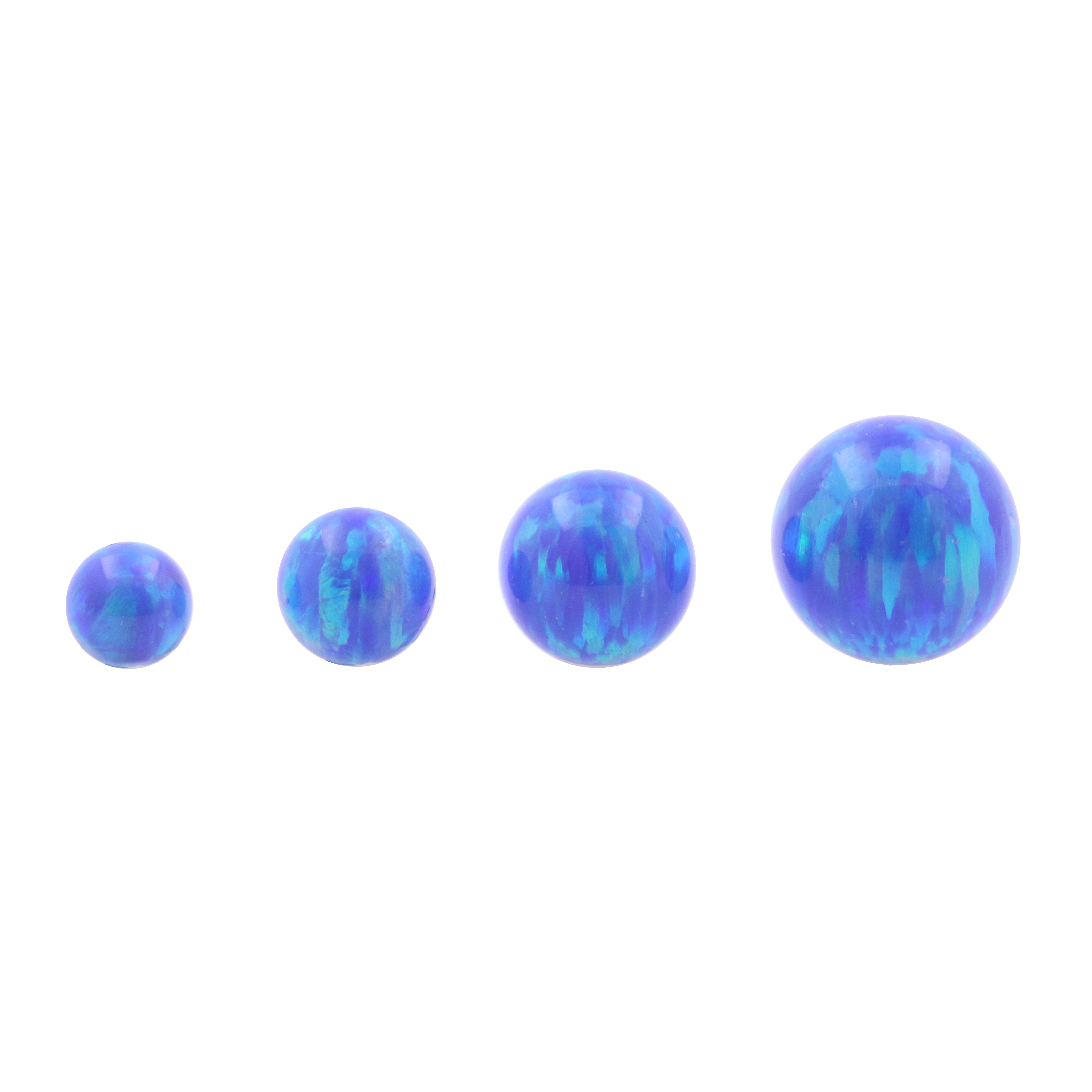 Synthetic Stone Threaded Opal Ball Sapphire Blue Opal