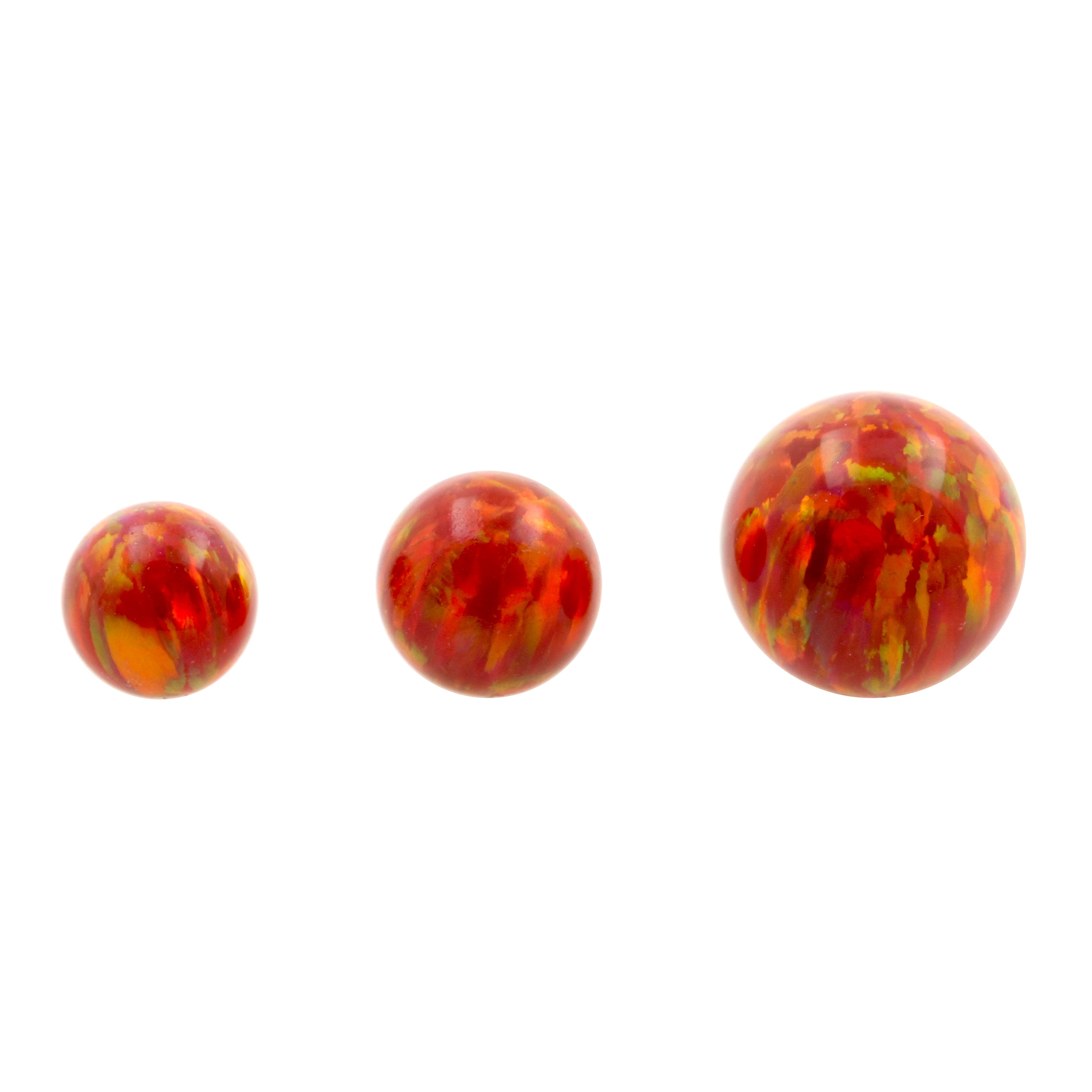 Synthetic Stone Threaded Opal Ball Red Opal