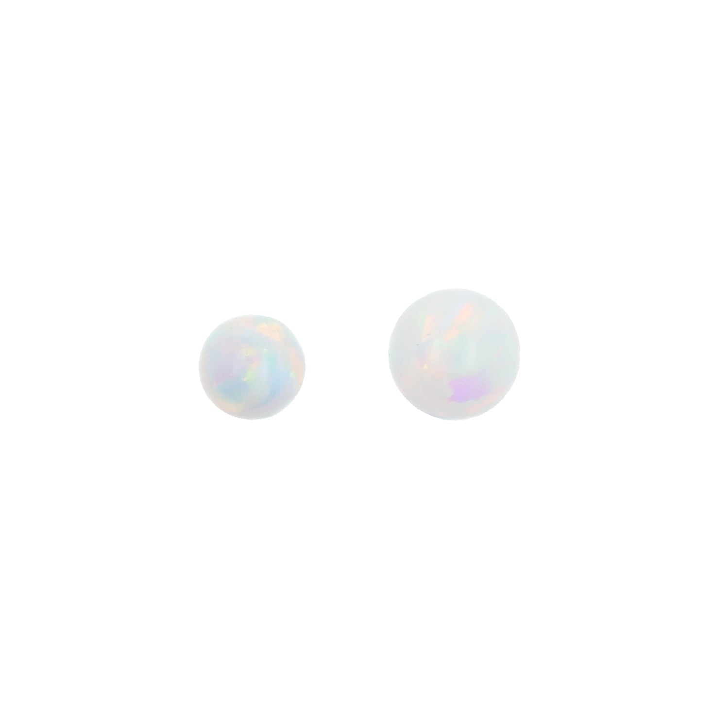 Synthetic Stone Threaded Opal Ball White Opal