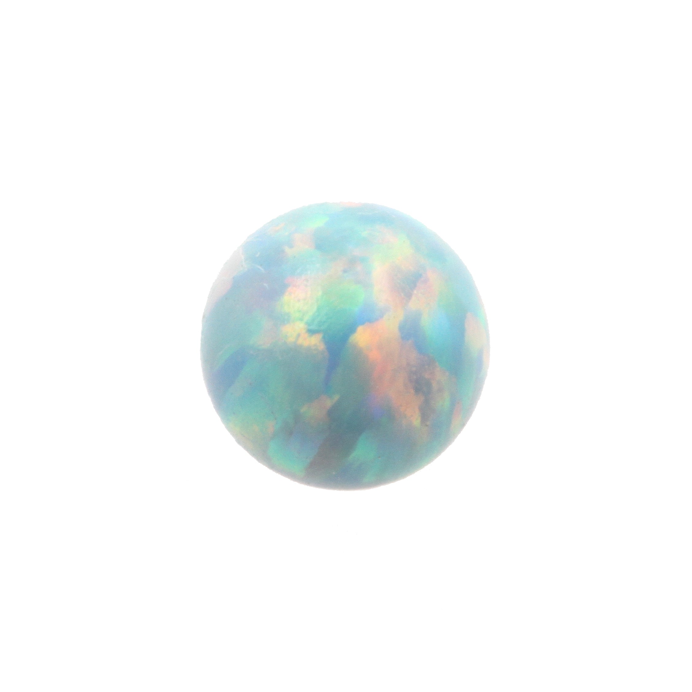 Synthetic Stone Threaded Opal Ball Light Green Opal