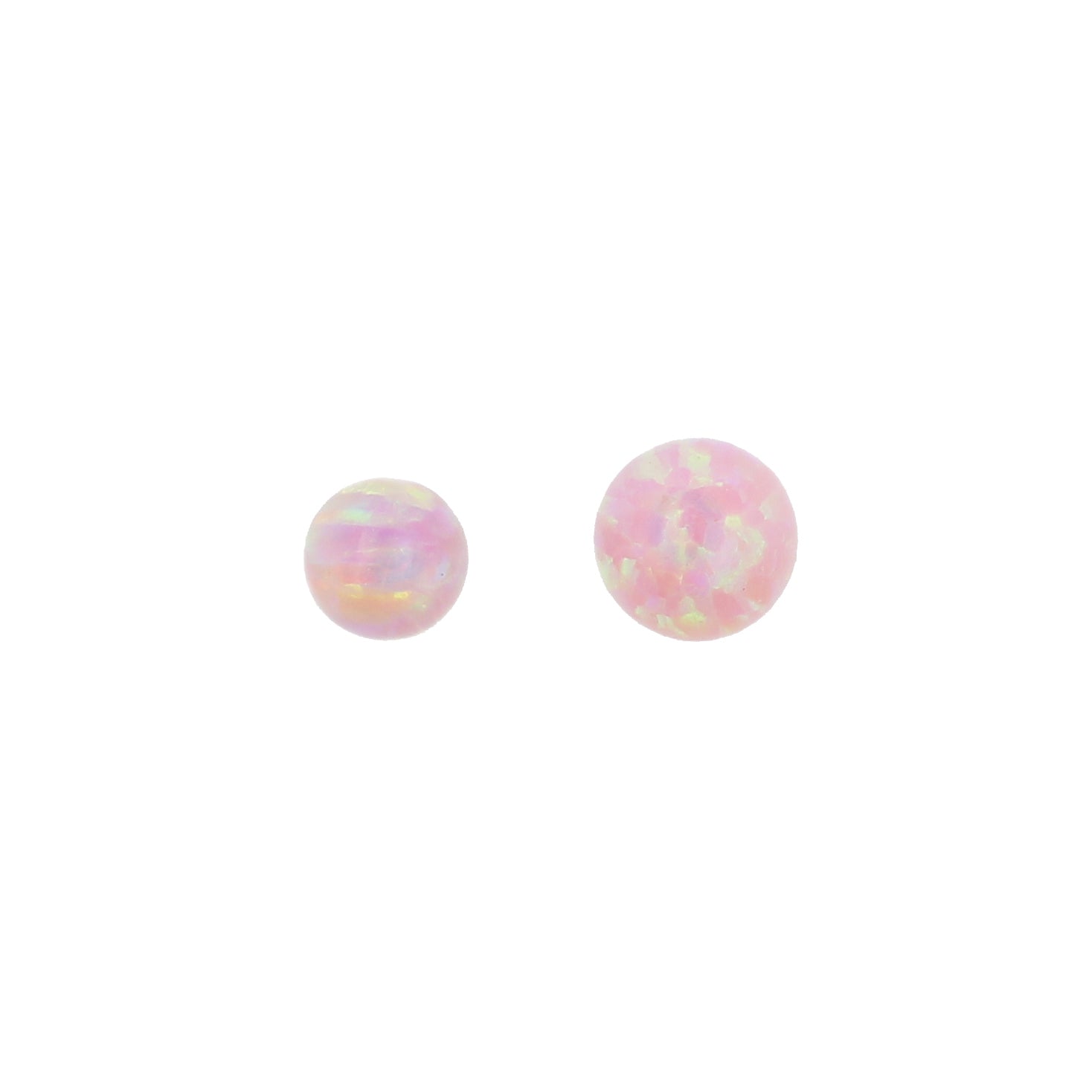 Synthetic Stone Threaded Opal Ball Pink Opal