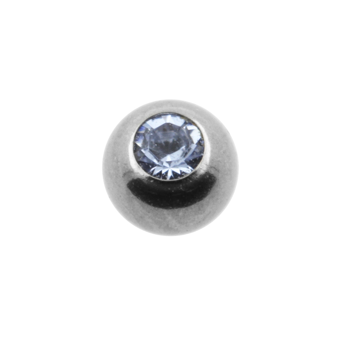 Titanium Jewelled Threaded Ball Light Blue Sapphire