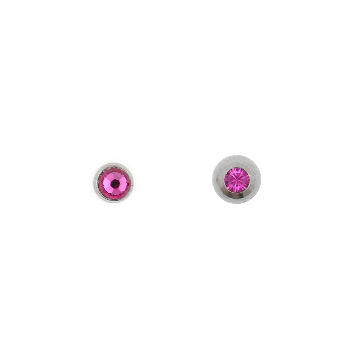 Titanium Jewelled Threaded Ball Fuchsia