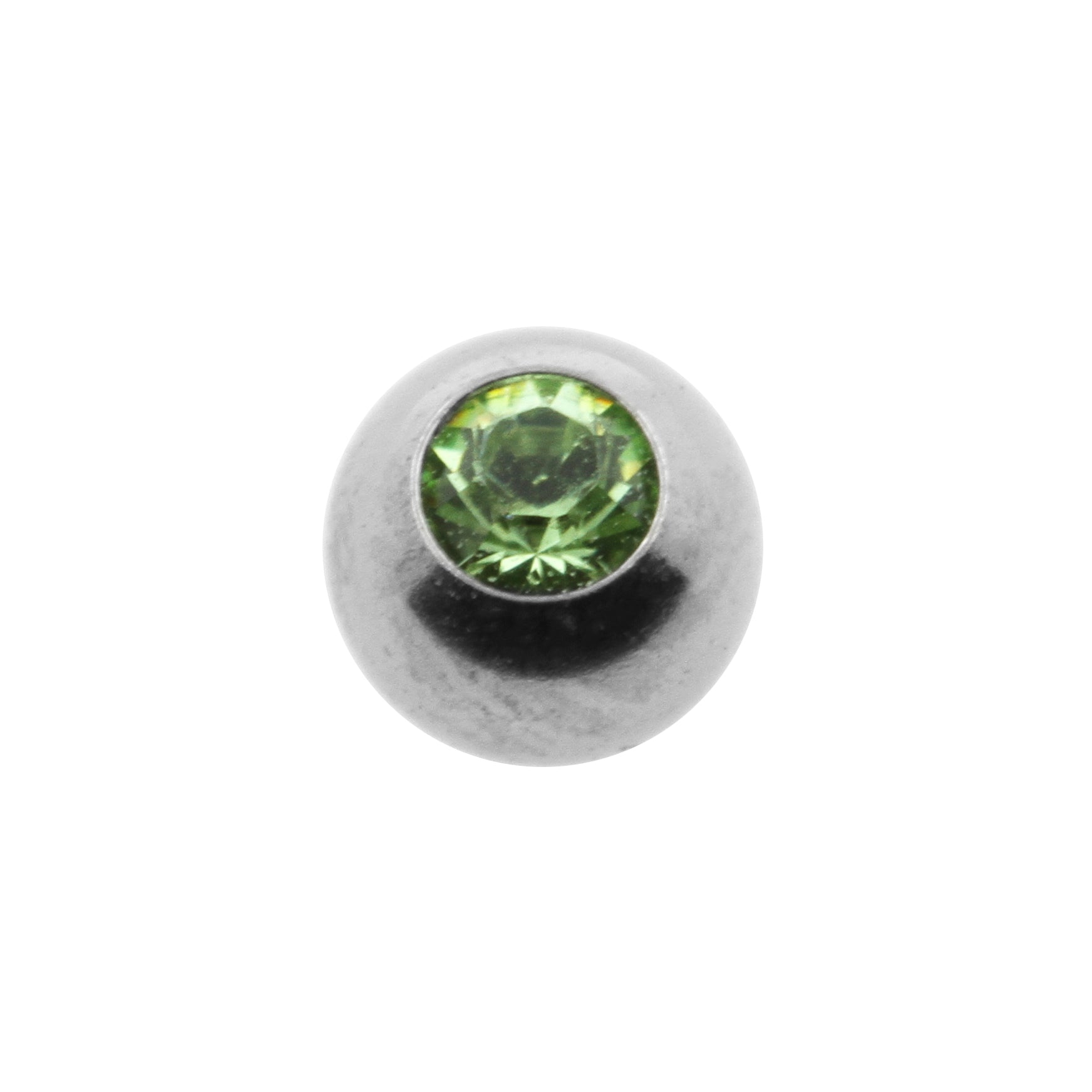 Titanium Jewelled Threaded Ball Peridot