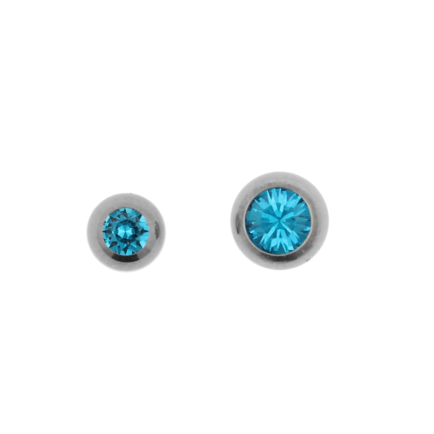 Titanium Opschroefbal Kristal Blue Zircon