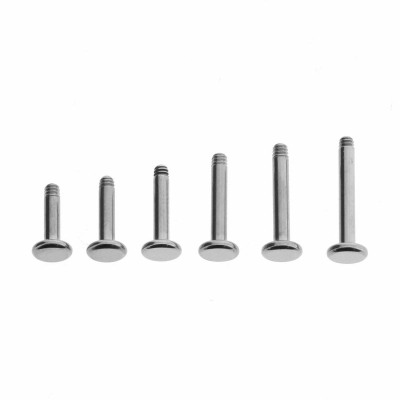 Titanium Labret Stud - 4 mm Disc Silver