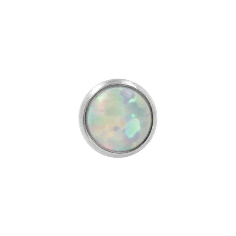 Titanium Push Fit Opal Disc White Opal