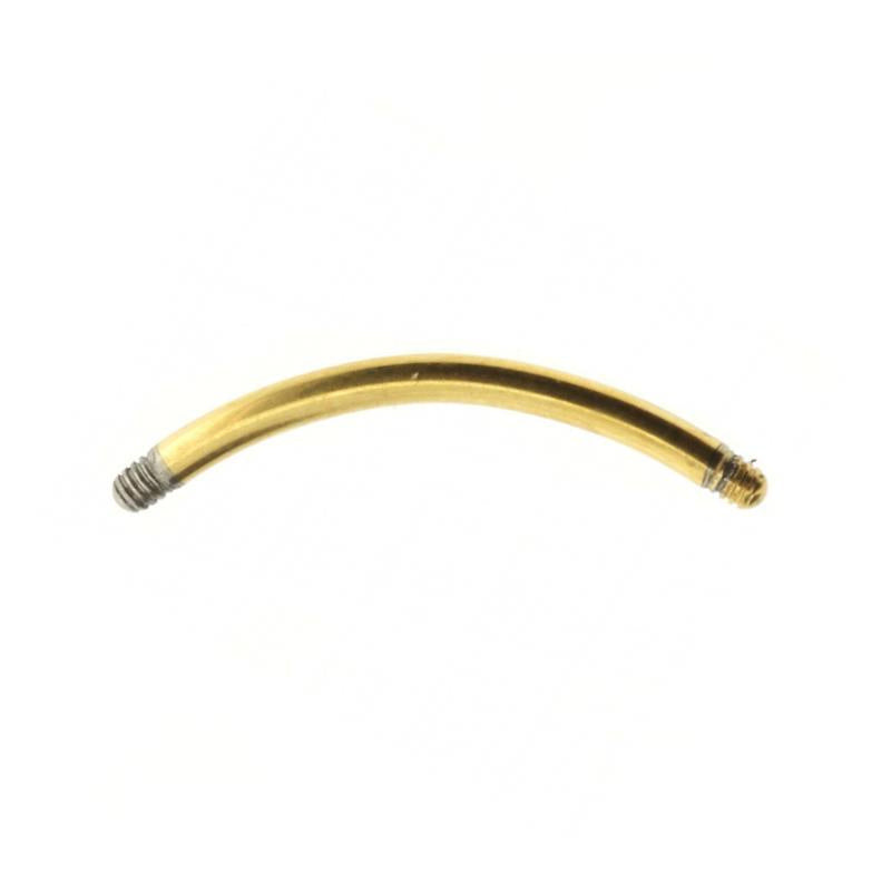 Surgical Steel Curved Barbell Post Gold