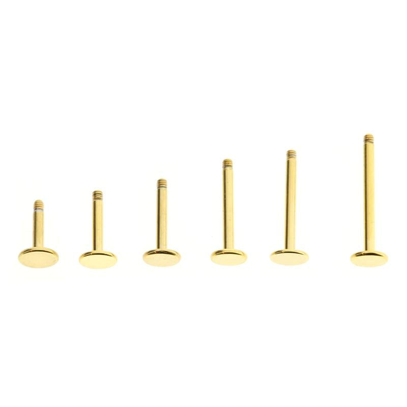 Surgical Steel Labret Stud - 4 mm Disc Gold