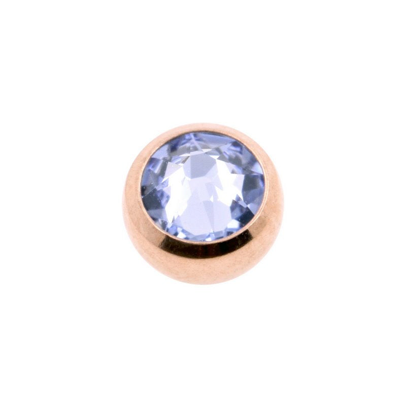 Chirurgisch Stalen Opschroefbal Met Kristal Light Blue Sapphire