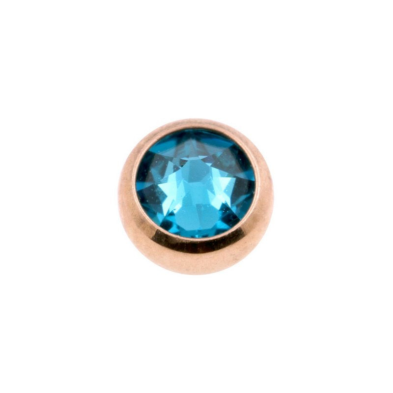 Chirurgisch Stalen Opschroefbal Met Kristal Blue Zircon