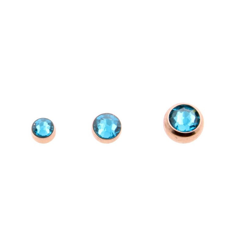 Chirurgisch Stalen Opschroefbal Met Kristal Blue Zircon