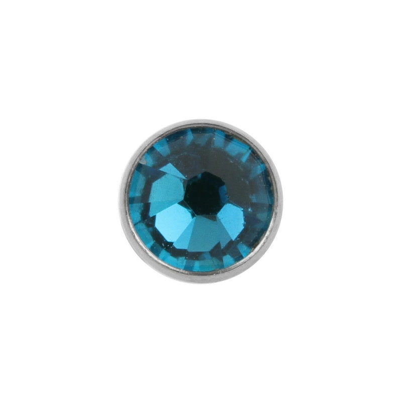 Titanium Jewelled Disc Blue Zircon