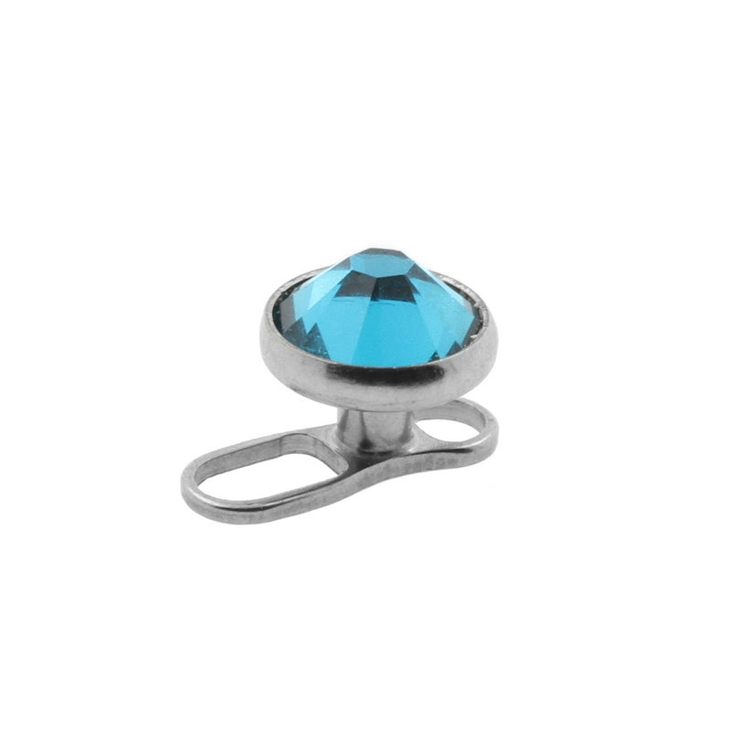 Titanium Jewelled Disc Blue Zircon