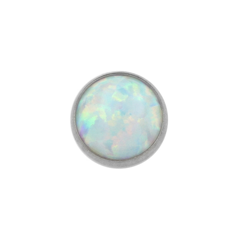 Titanium Cabochon Opal Disc White Opal