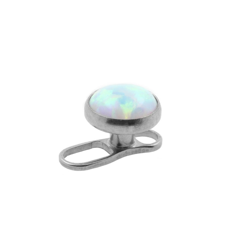 Titanium Cabochon Opal Disc White Opal