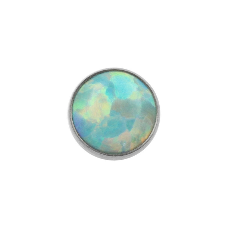 Titanium Cabochon Opal Disc Light Green Opal