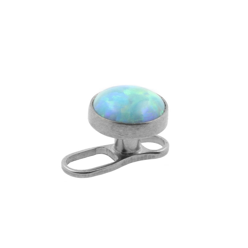 Titanium Cabochon Opal Disc Light Green Opal