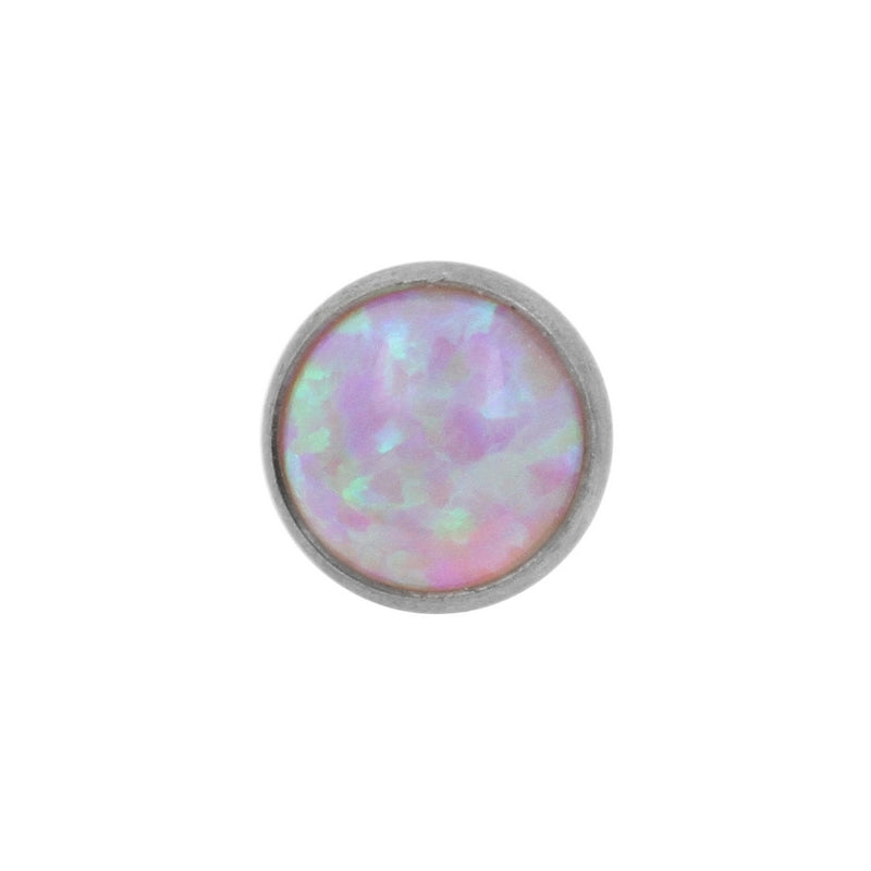 Titanium Cabochon Opal Disc Pink Opal