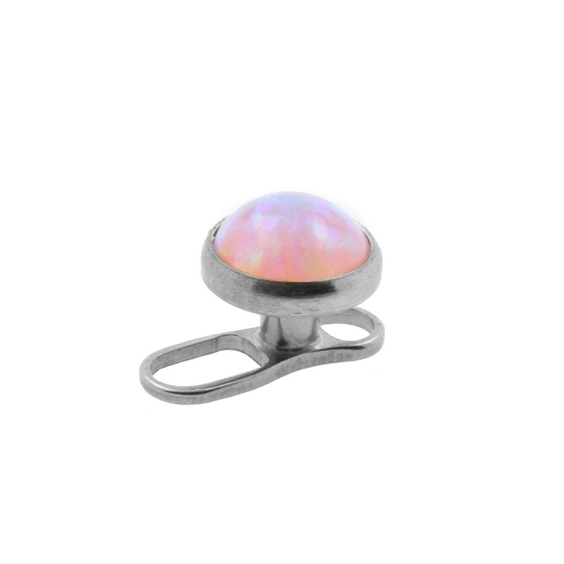 Titanium Cabochon Opal Disc Pink Opal