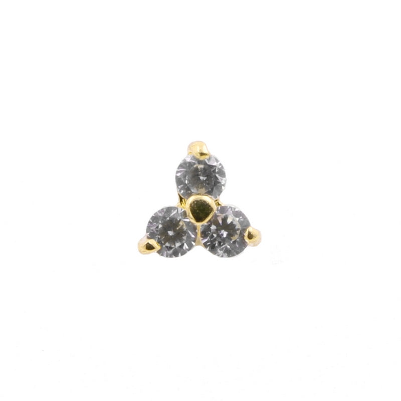 18 Karat Gold Microdermal Trinity With Zirconia