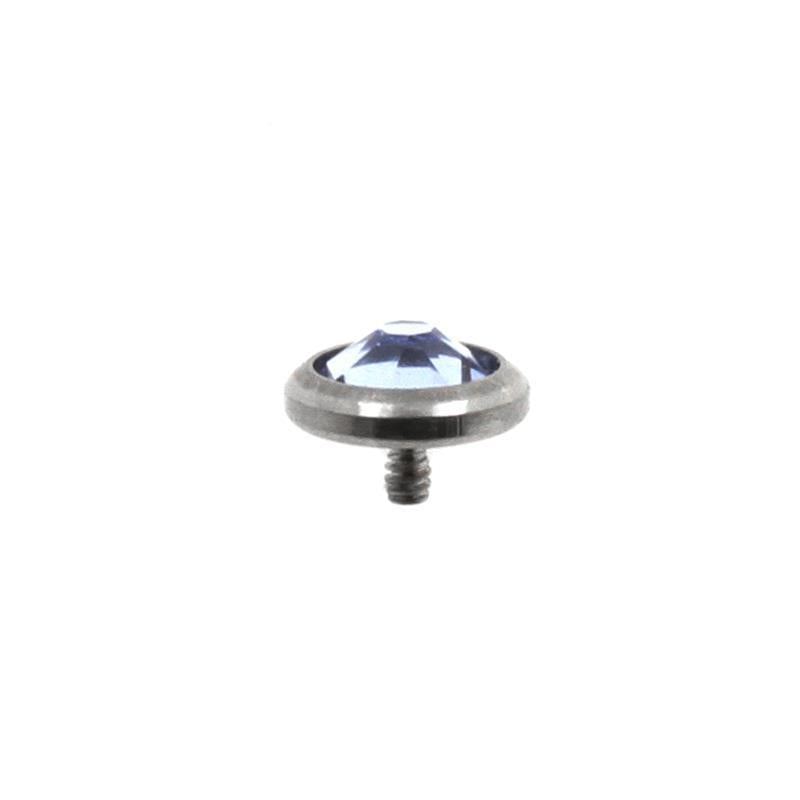 Titanium Jewelled Disc Light Blue Sapphire