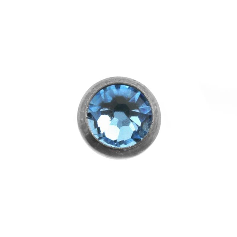 Titanium Jewelled Disc Aquamarine