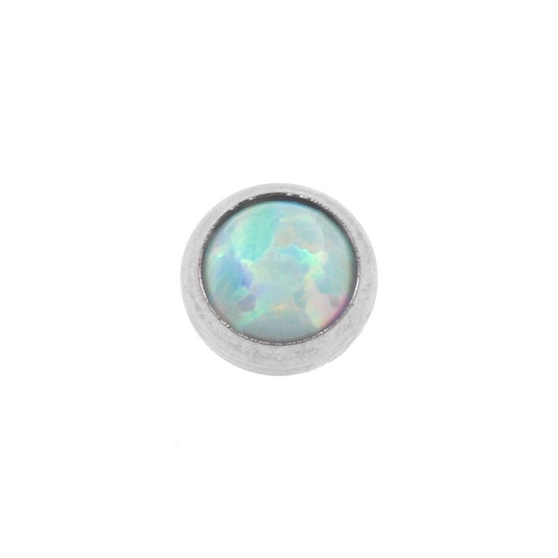 Titanium Cabochon Opaal Disc Light Green Opal