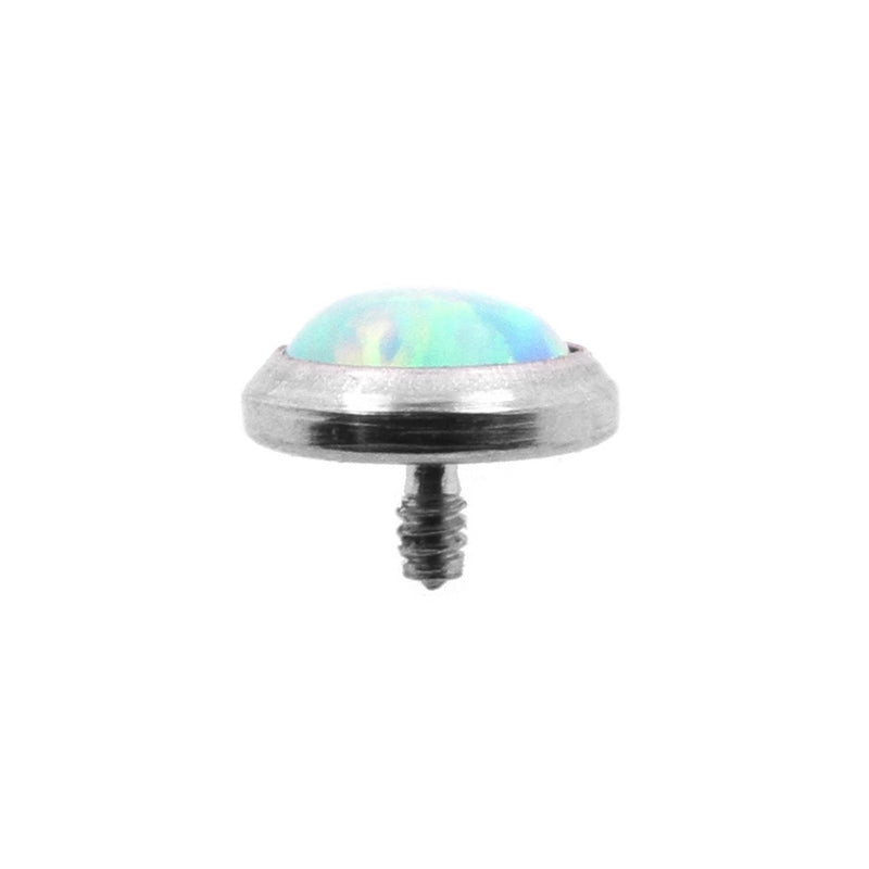 Titanium Cabochon Opaal Disc Light Green Opal