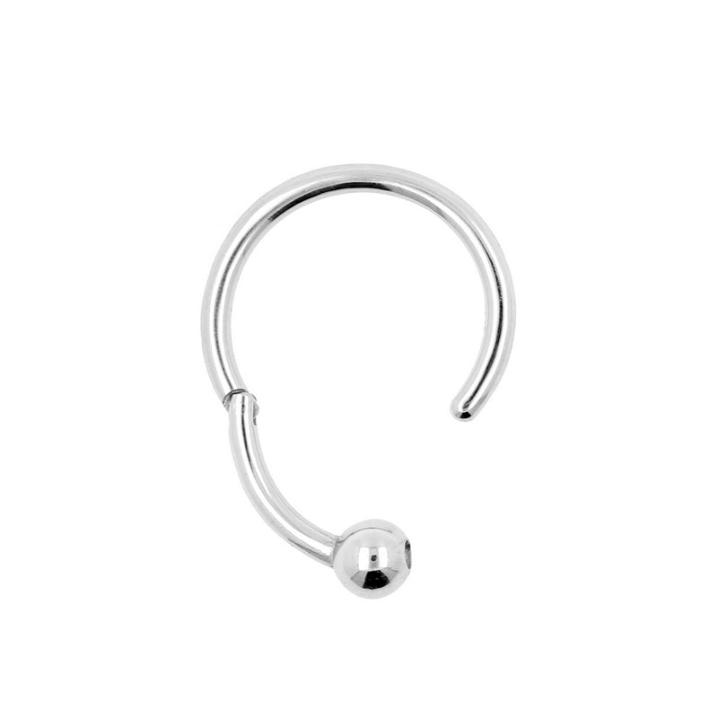 Surgical Steel Ball Closure Click Ring Silver