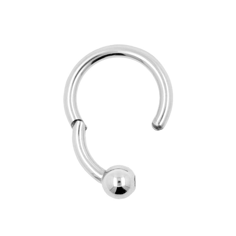 Surgical Steel Ball Closure Click Ring Silver