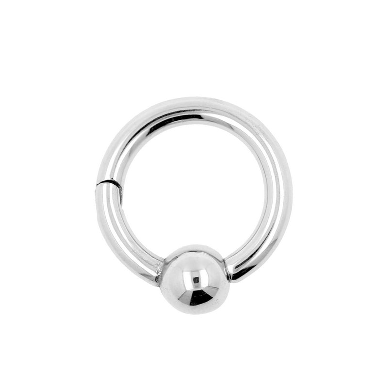 Surgical Steel Ball Closure Click Ring Silver