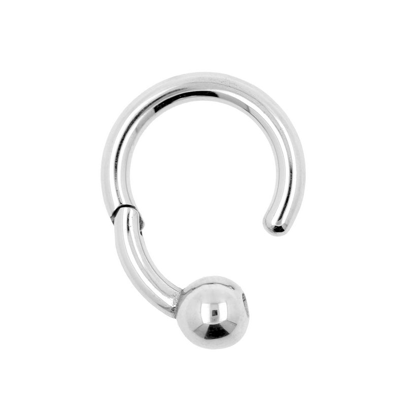 Surgical Steel Ball Closure Click Ring Silver