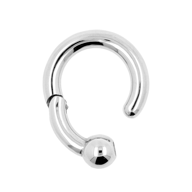 Surgical Steel Ball Closure Click Ring Silver