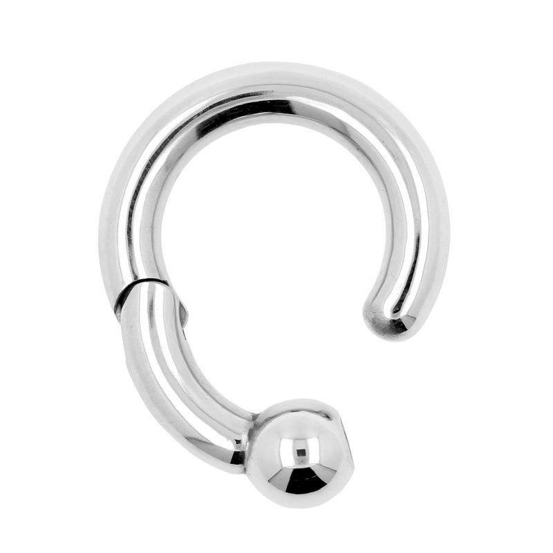 Surgical Steel Ball Closure Click Ring Silver