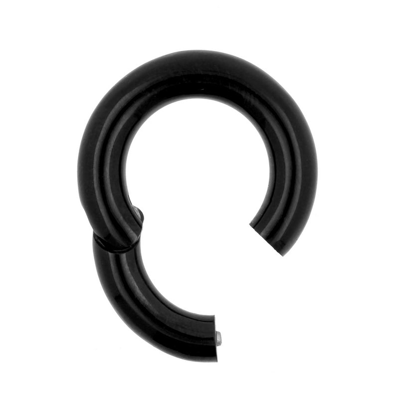 Surgical Steel Click Ring Black