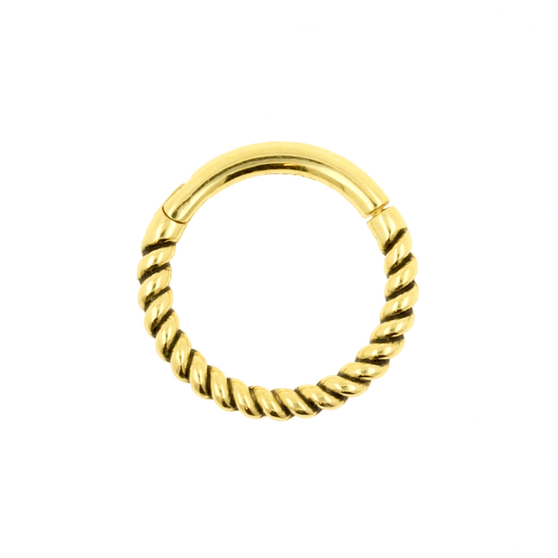 18 Karat Gold Braided Click Ring - Vintage Look Gold