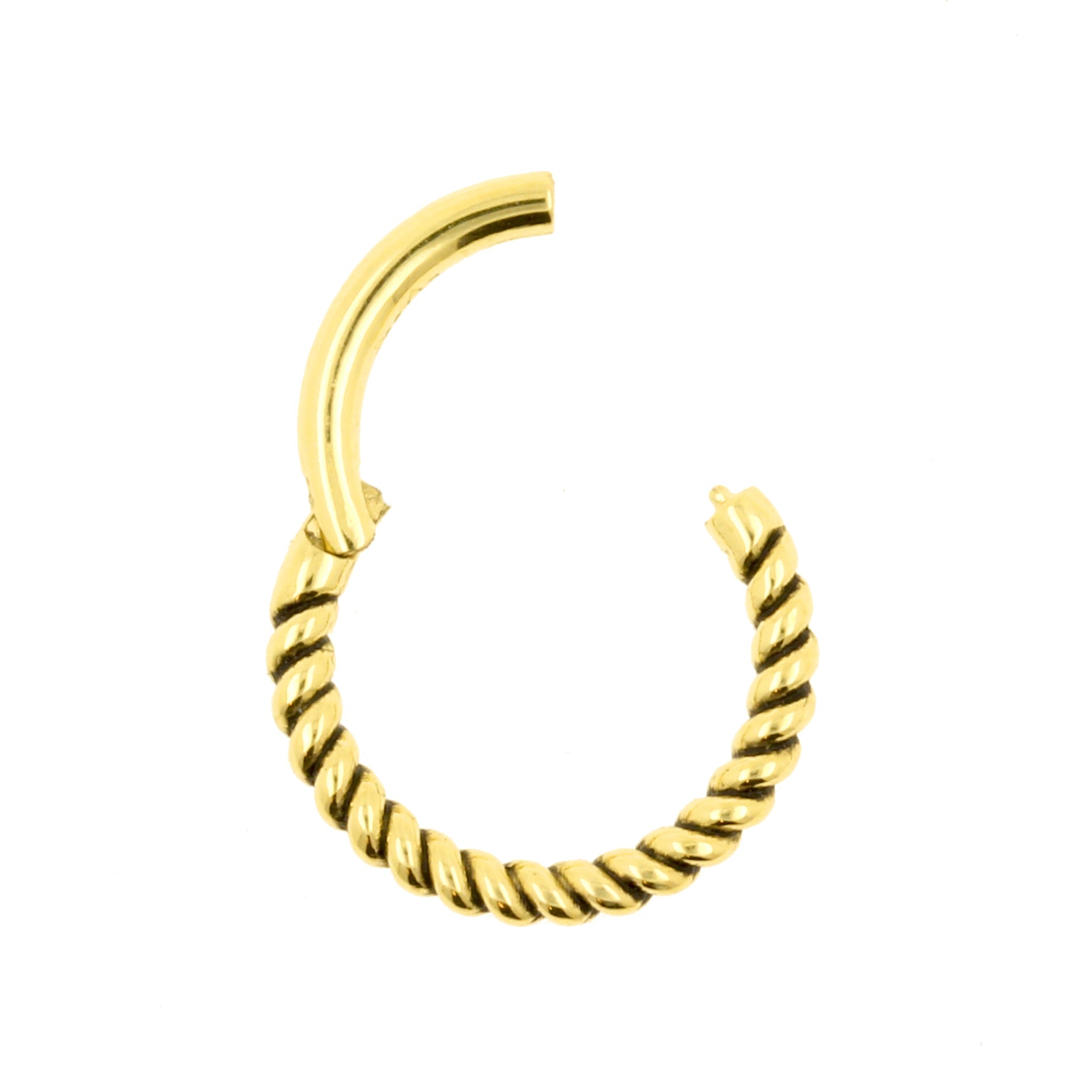 18 Karat Gold Braided Click Ring - Vintage Look Gold