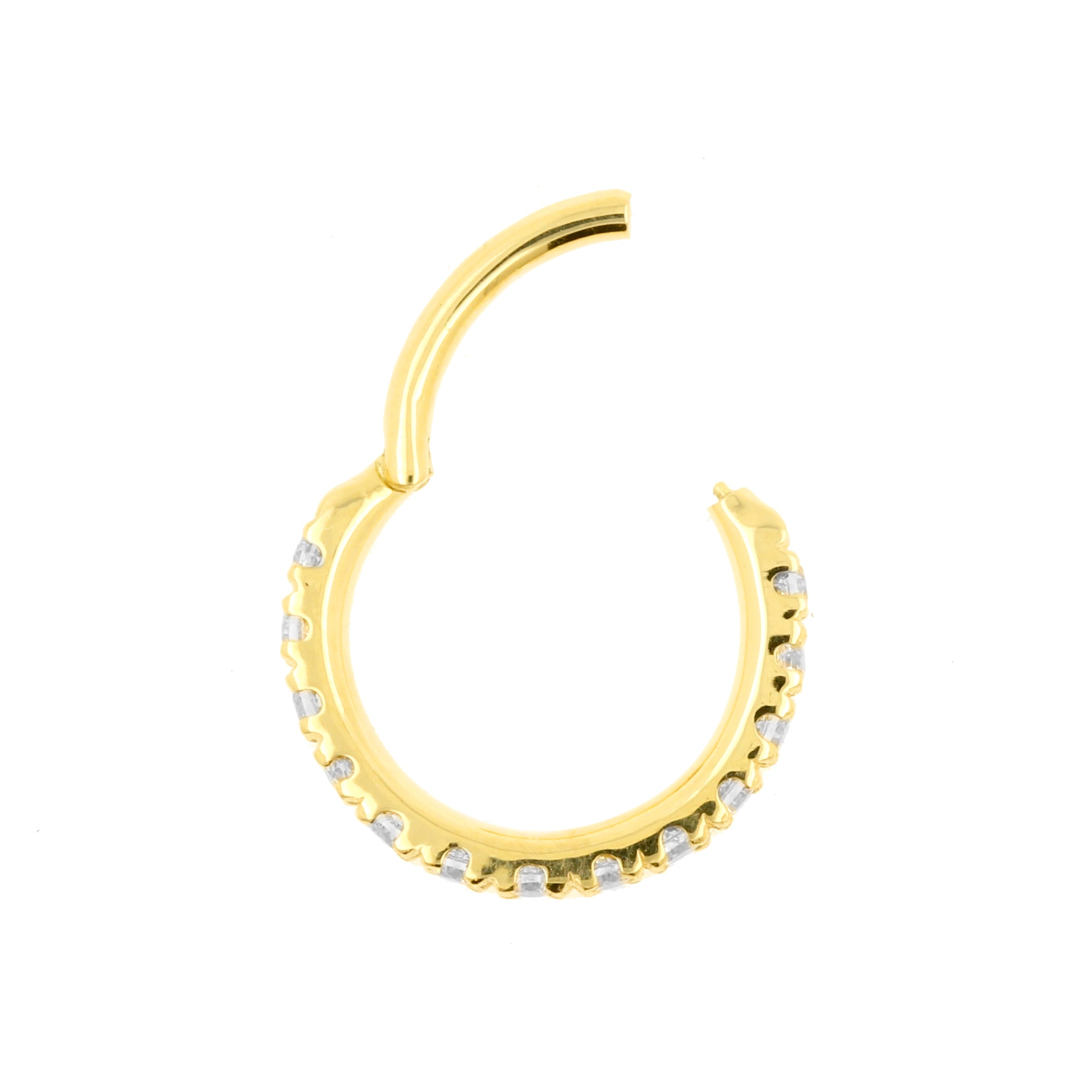 18 Karat Gold Click Ring Set With Zirconia Clear