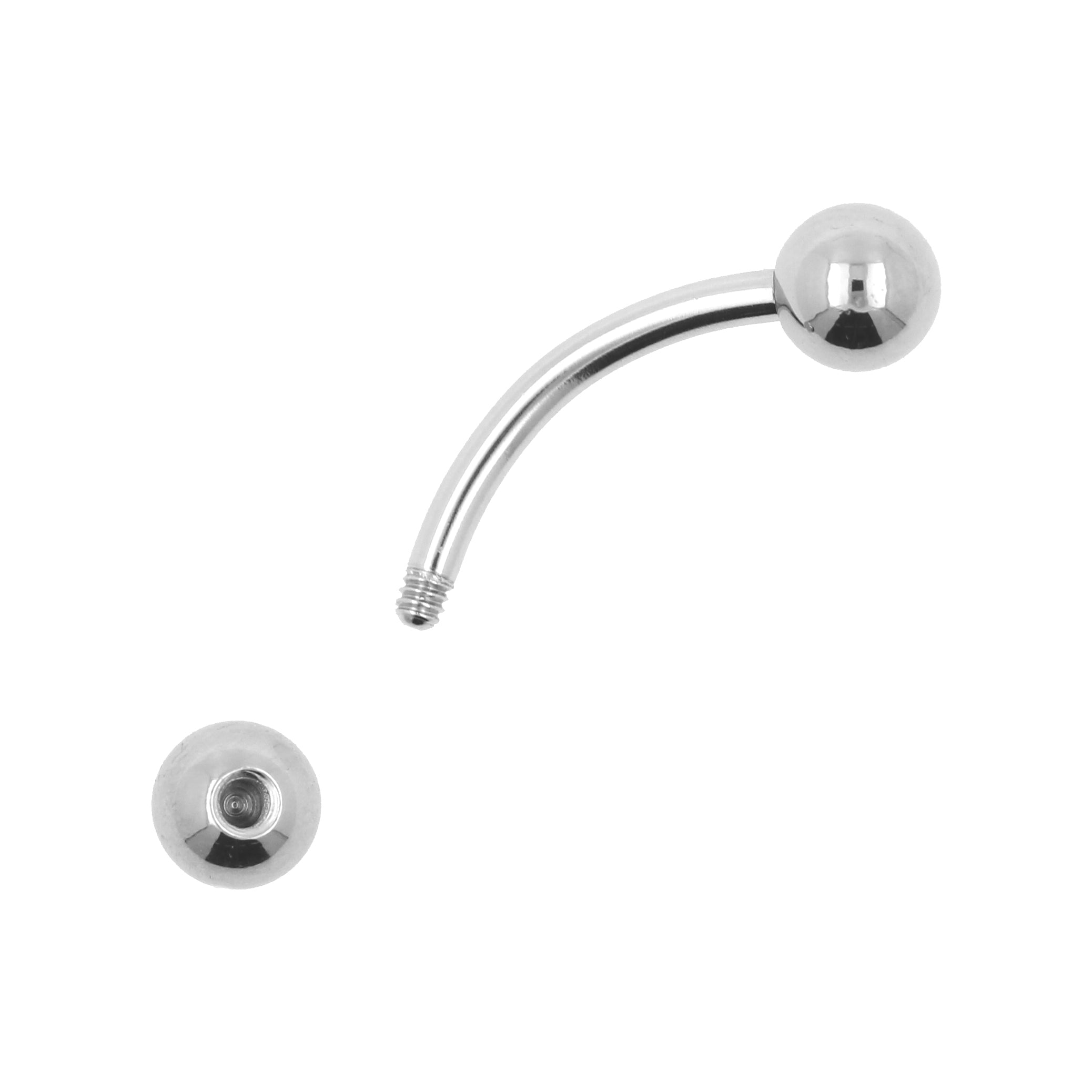 Surgical Steel Curved Barbell Silver