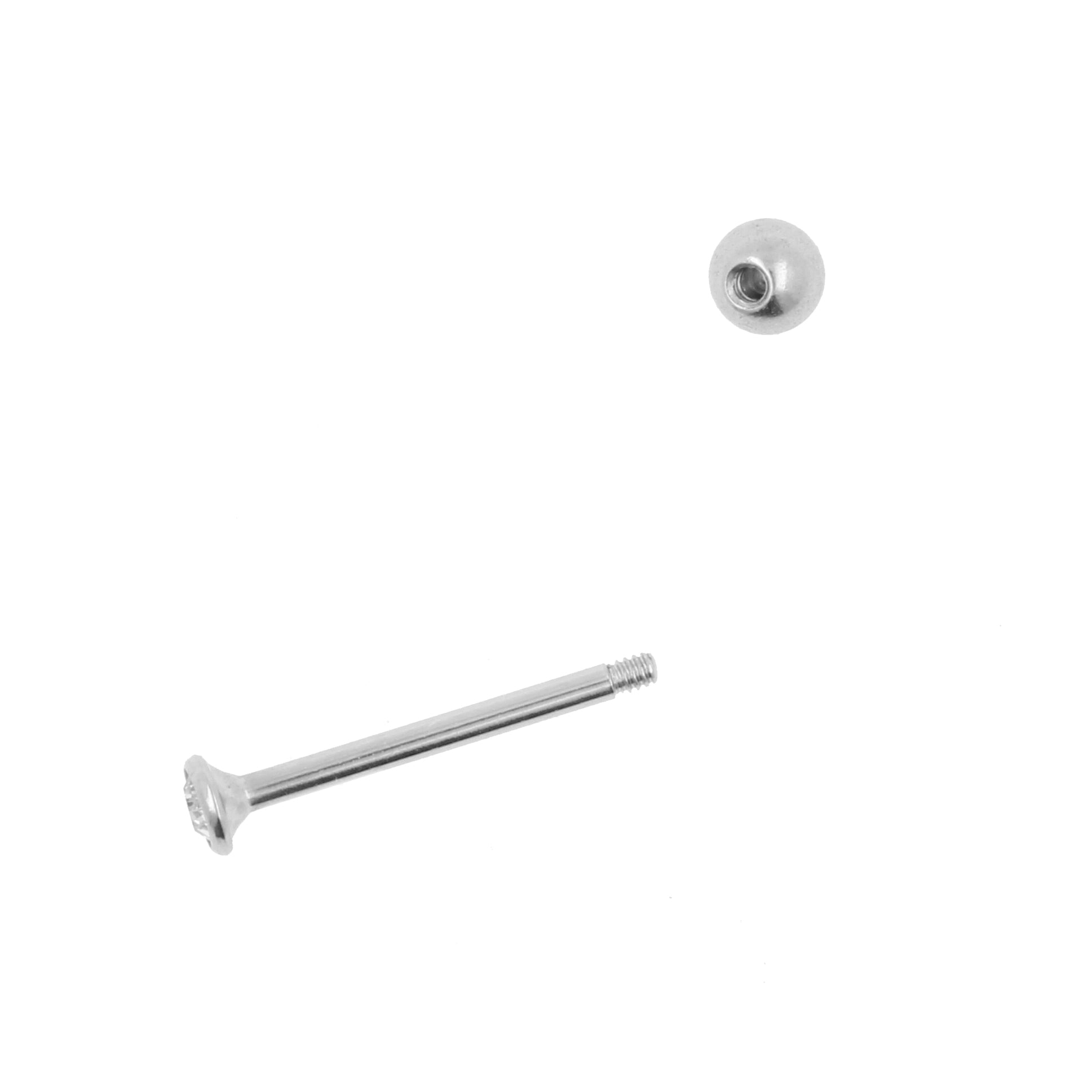 Chirurgisch Stalen Nano Barbell Met 2,35mm Kristal Clear