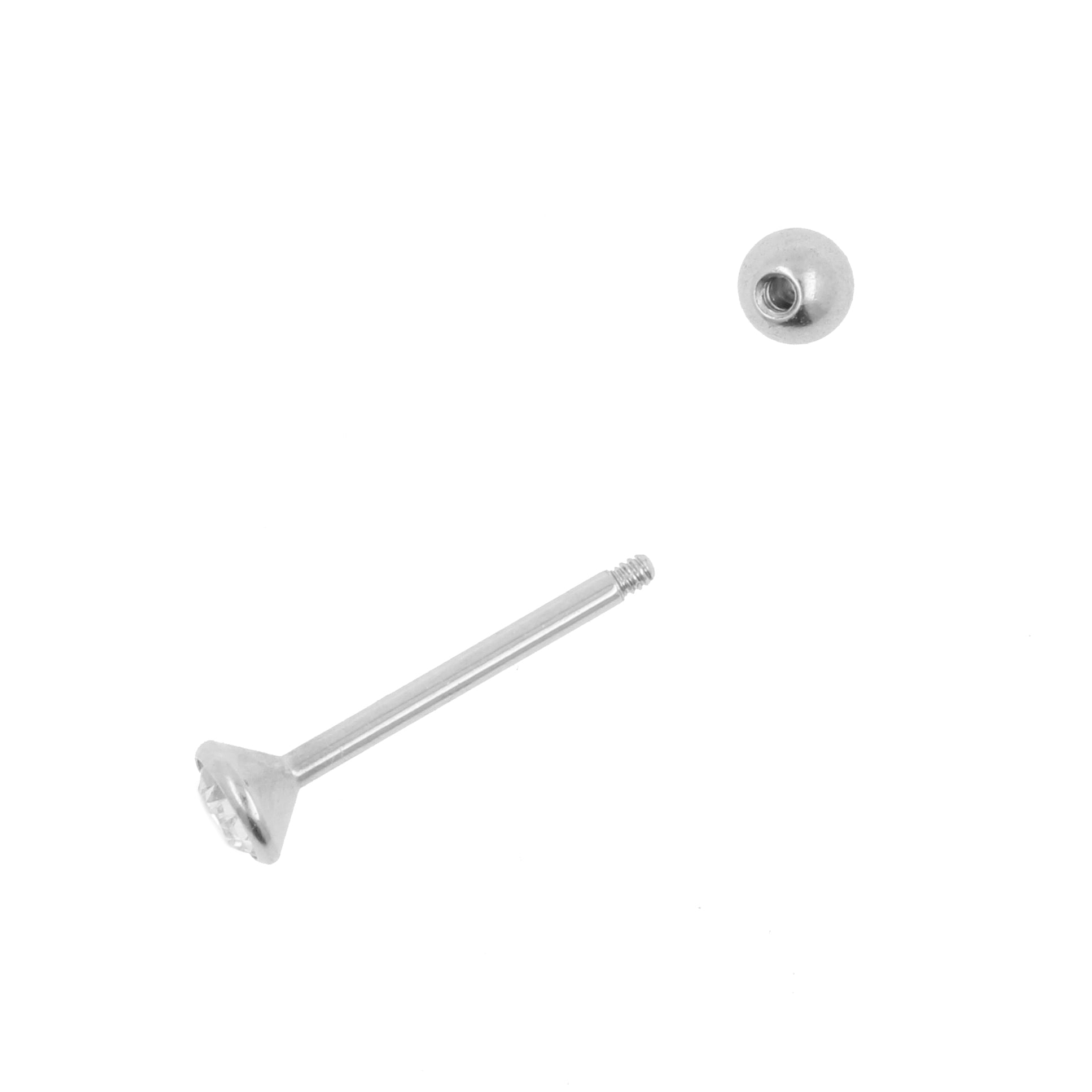 Chirurgisch Stalen Nano Barbell Met 3mm Kristal Clear