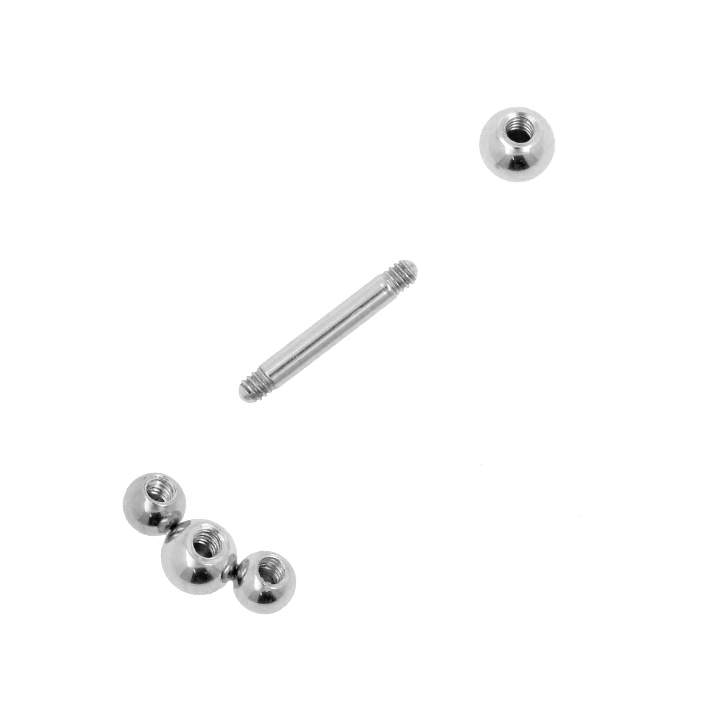 Surgical Steel Helix Barbell - Triple Dots 2,5 mm Silver