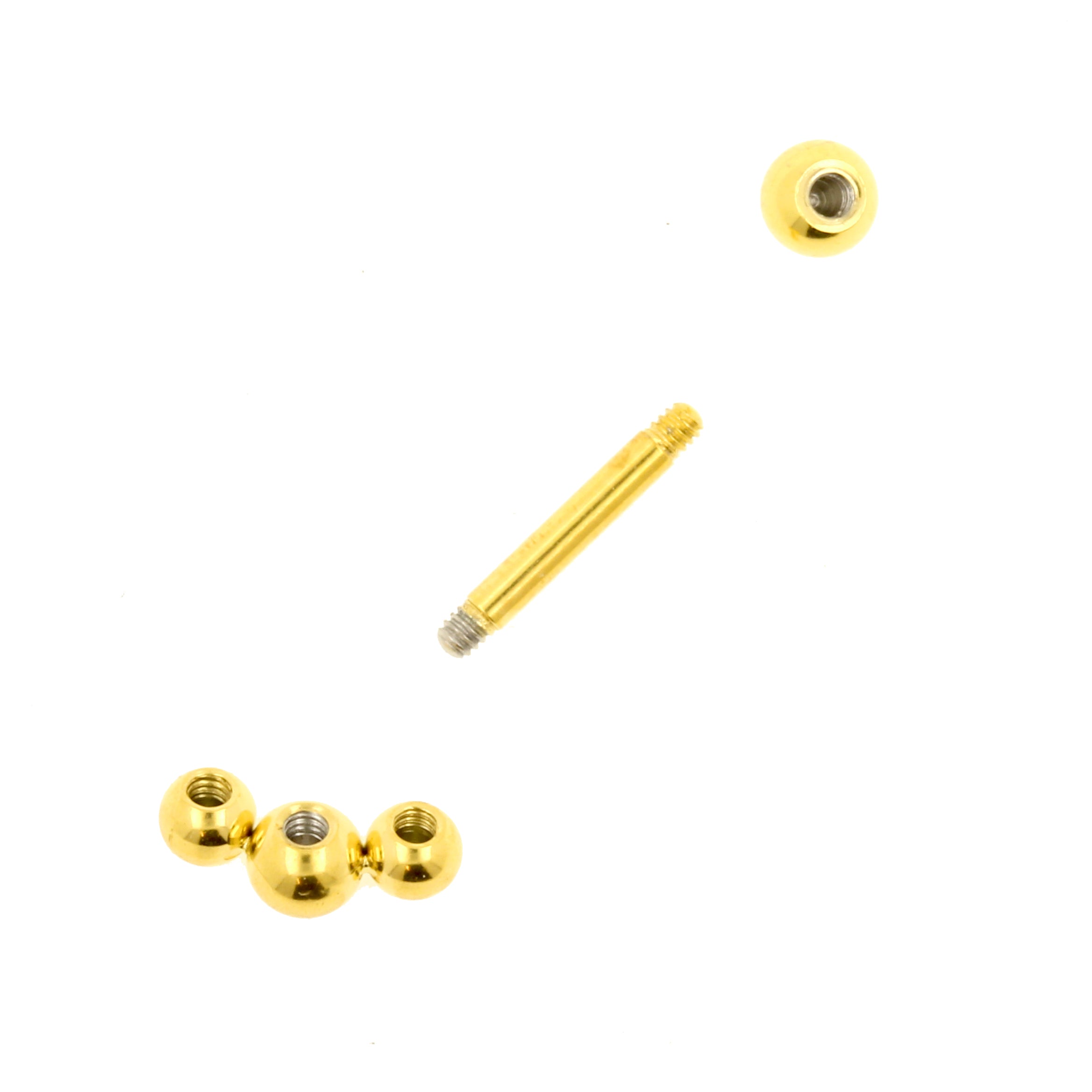 Surgical Steel Helix Barbell - Triple Dots 2,5 mm Gold